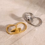 Gold color / 7 / 1 Piece Simple Series Daily Geometric Stainless Steel  Gold Color Women's Single Ring Picture9